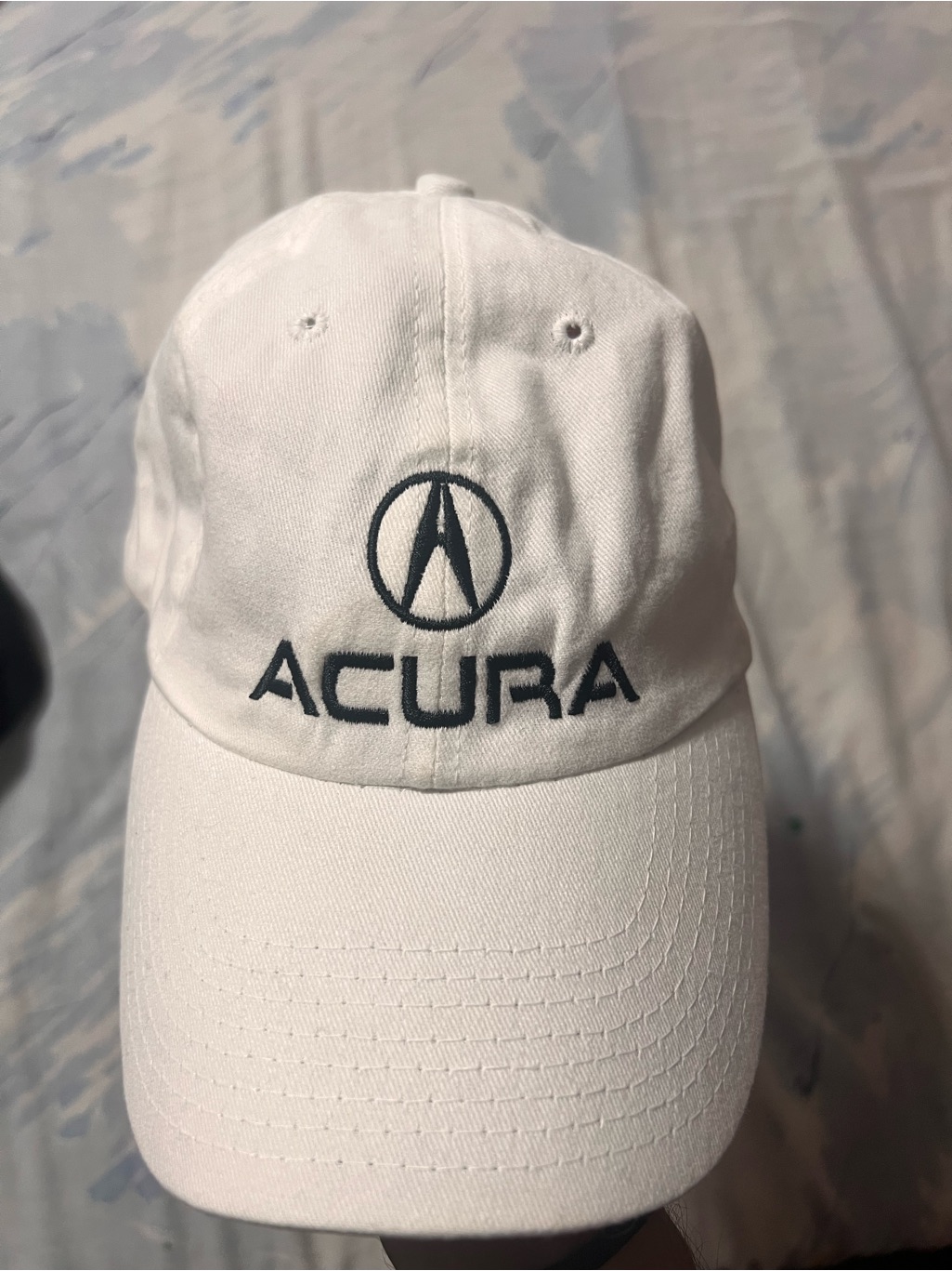 White Acura Baseball Cap With Embroidered Logo AcuranydealersCom